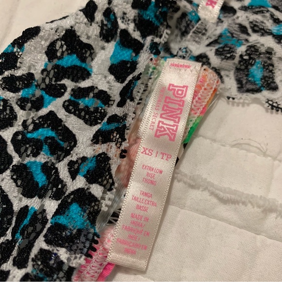 VS Vintage PINK floral lace trim thong panty - Picture 4 of 6